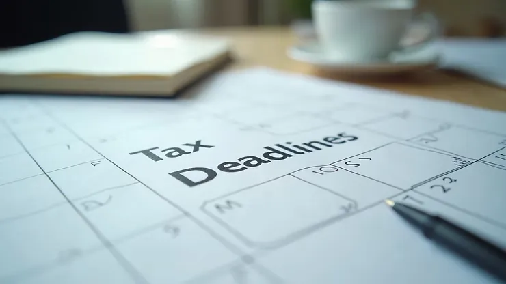 Agenda met gemarkeerde belastingdeadlines